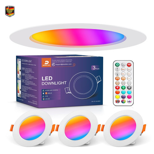 Rgb led einbaustrahler 3er set - rgb,